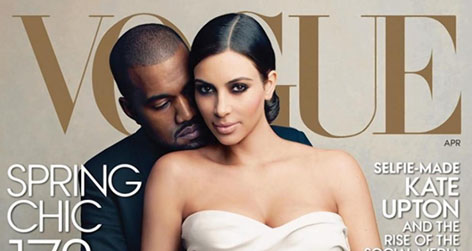 //kanye west kim kardashian vogue cover square