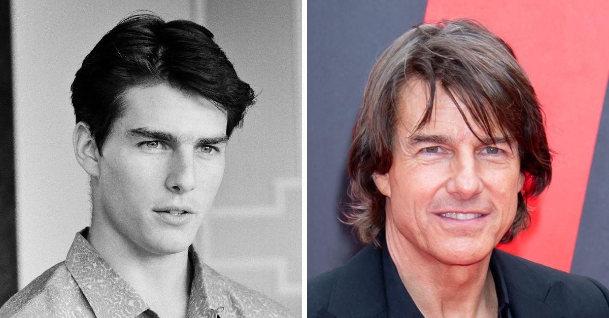 Split photo of Tom Cruise
