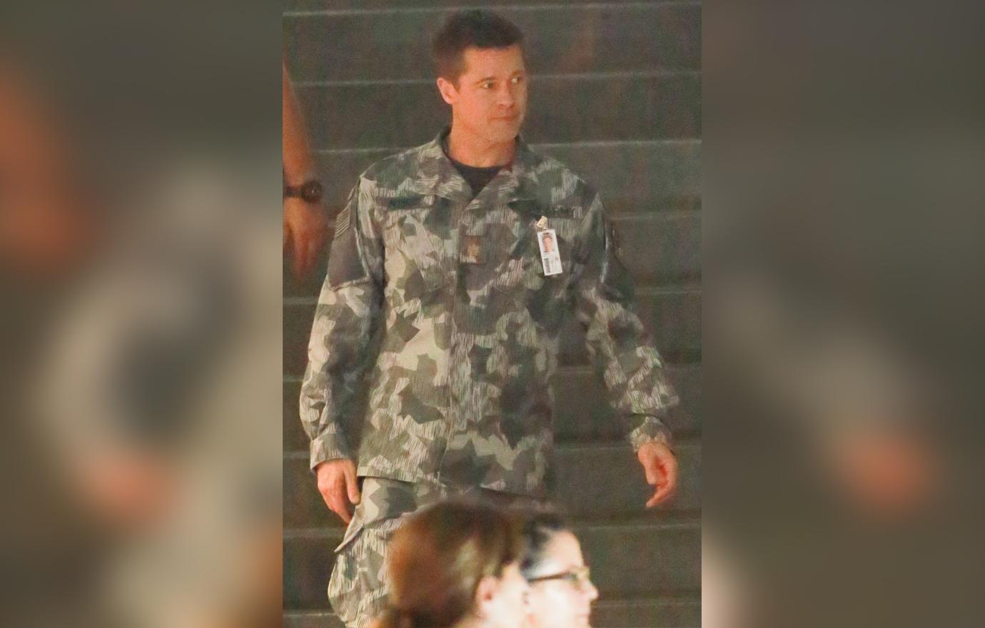 //brad pitt wears military uniform for new movie ad astra