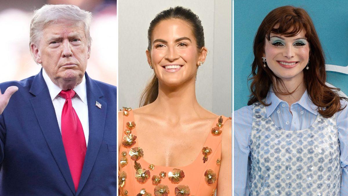 split image of Donald Trump, Kaitlan Collins, Dylan Mulvaney