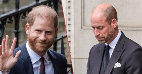 Split photo of Princes William and Harry