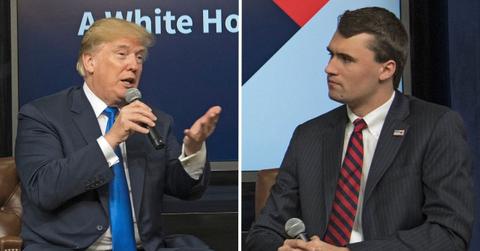 Split photos of Donald Trump and Charlie Kirk