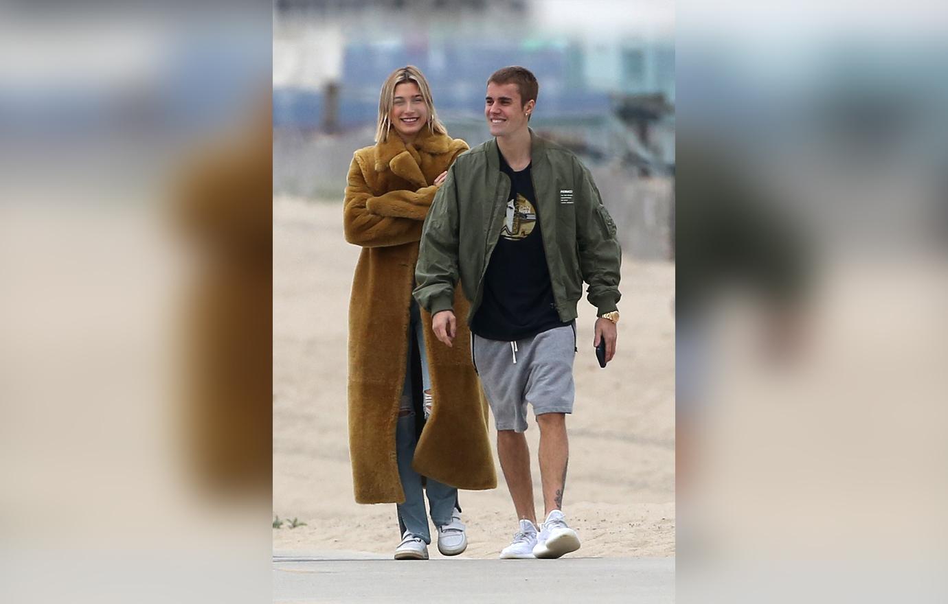 Justin Bieber And Hailey Baldwin Go For Beach Stroll