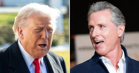 Split photo of Donald Trump, Gavin Newsom