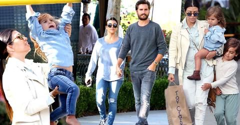 kourtney kardashian reality star busy day kids baby daddy photos