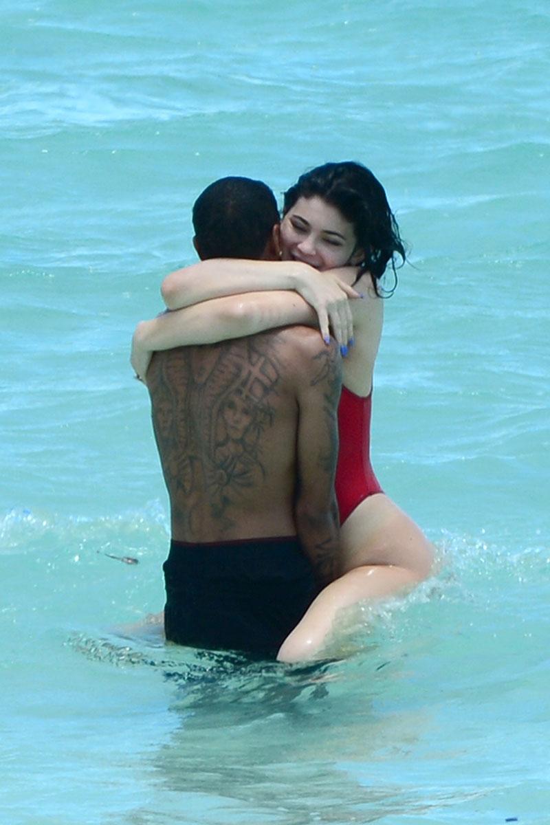 kylie jenner butt thong red bikin tyga kissing birthday vacation