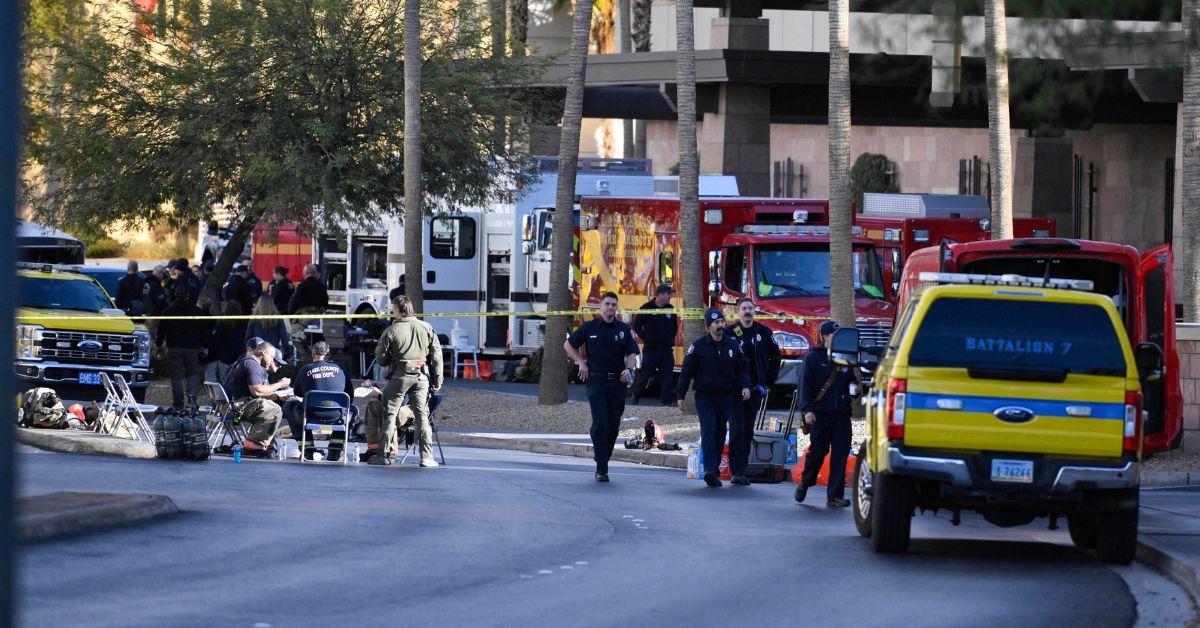 Aftermath of the Cybertruck bombing in Las Vegas.