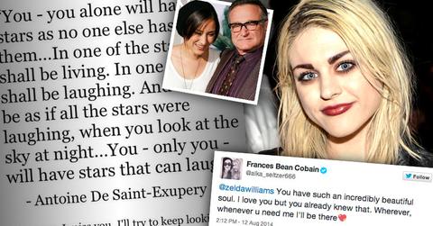 //frances bean cobain tweets support zelda williams pp sl