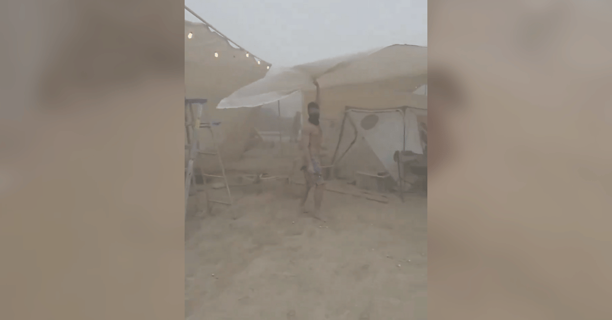 Photo of dust storm at Burning Man 2025