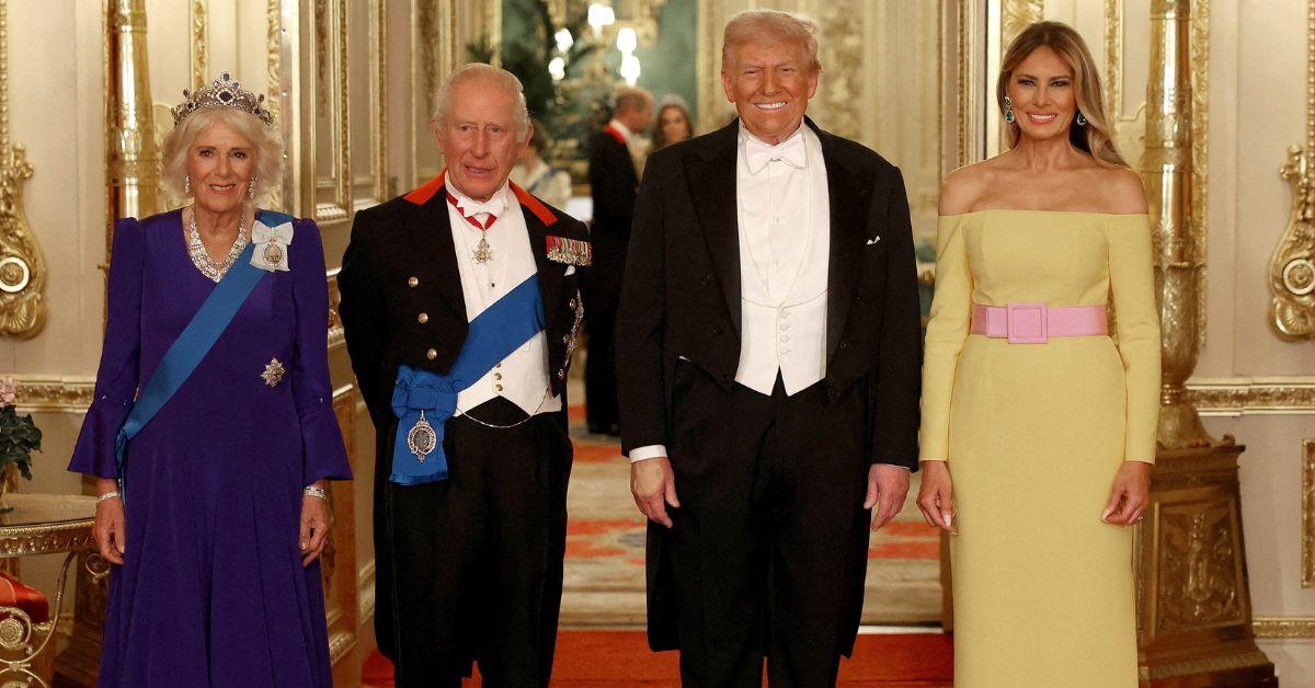 Photo of Queen Camila, King Charles III, Donald Trump and Melania Trump