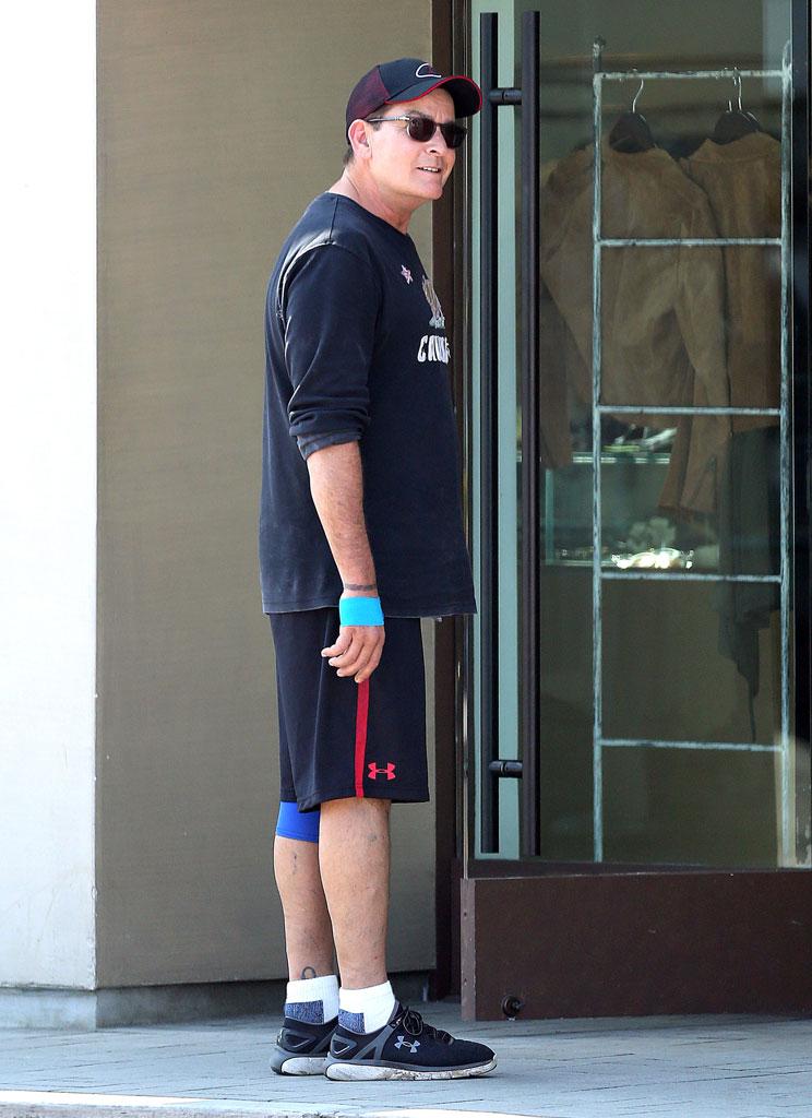 Charlie Sheen HIV Positive Bandage Hand Leg