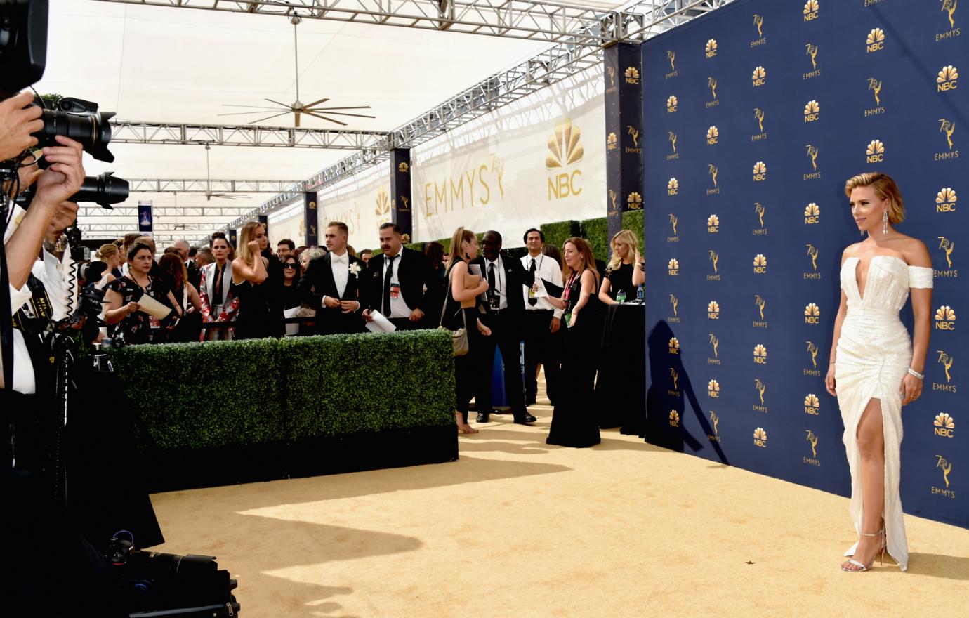 Scarlett Johansson attended the 70th Emmy Awards at Microsoft Theater on September 17, 2018 in Los Angeles, California.