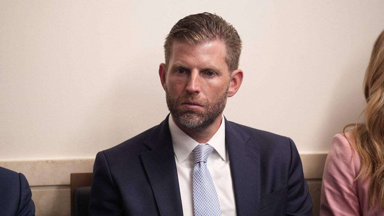 image of Social media users pointed to what appeared to be an extra foot behind Eric 'Luke' Trump.