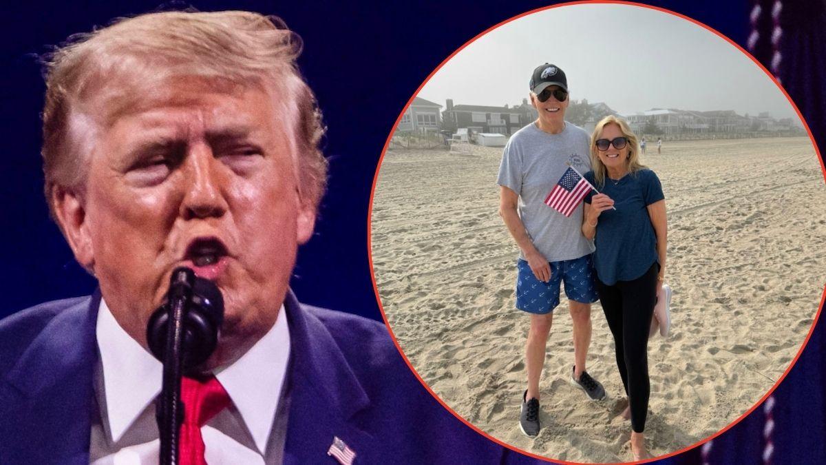 Photo of Donald Trump, Photo of Jill and Joe Biden