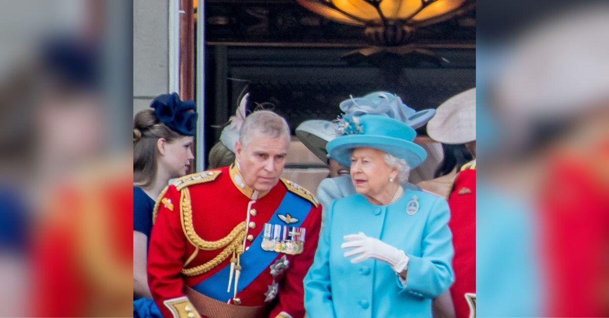 Photo of Andrew and Queen Elizabeth II