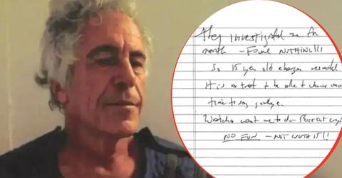 Photo of Jeffrey Epstein, Alleged Suicide Note