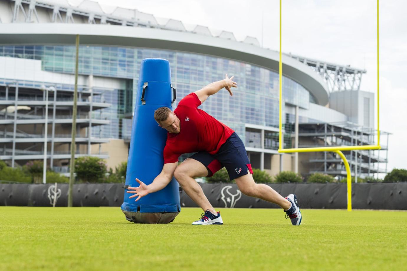 JJ Watt Practicing On Football Field