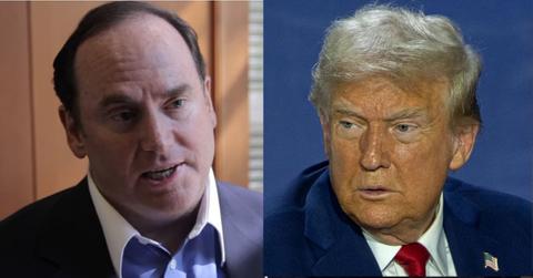 composite pic of John Phelan and Donald Trump