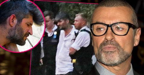 Fadi Fawaz smoking, Fadi Fawaz Wearing White Shirt Being Arrested, George Michael in Glasses