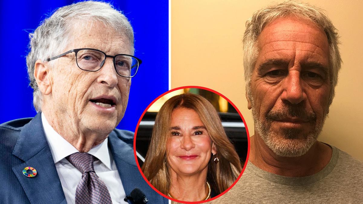 Photo of Bill Gates, Melina Gates, Jeffrey Epstein