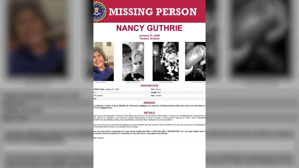 Nancy Guthrie's missing persons notice