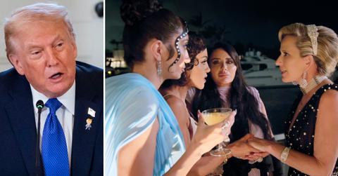 Composite photo of Donald Trump and cast of 'Members Only: Palm Beach'