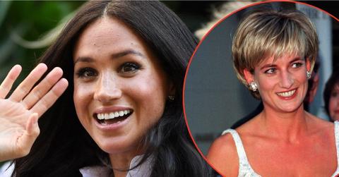 Split photos of Meghan Markle and Princess Diana