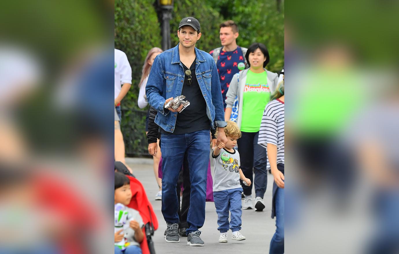 Ashton Kutcher Celebrates Daughter's Birthday At Disneyland