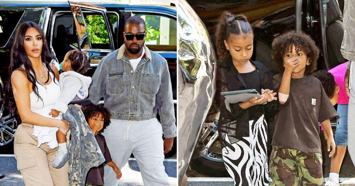 kim kardashian parenting panic security kids kanye west bianca censori