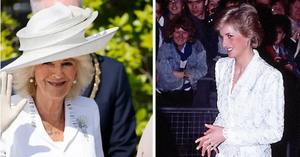 Composite photo of Queen Camilla and Princess Diana