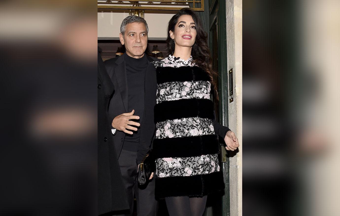 George Amal Clooney Pregnant Twins Baby Bump