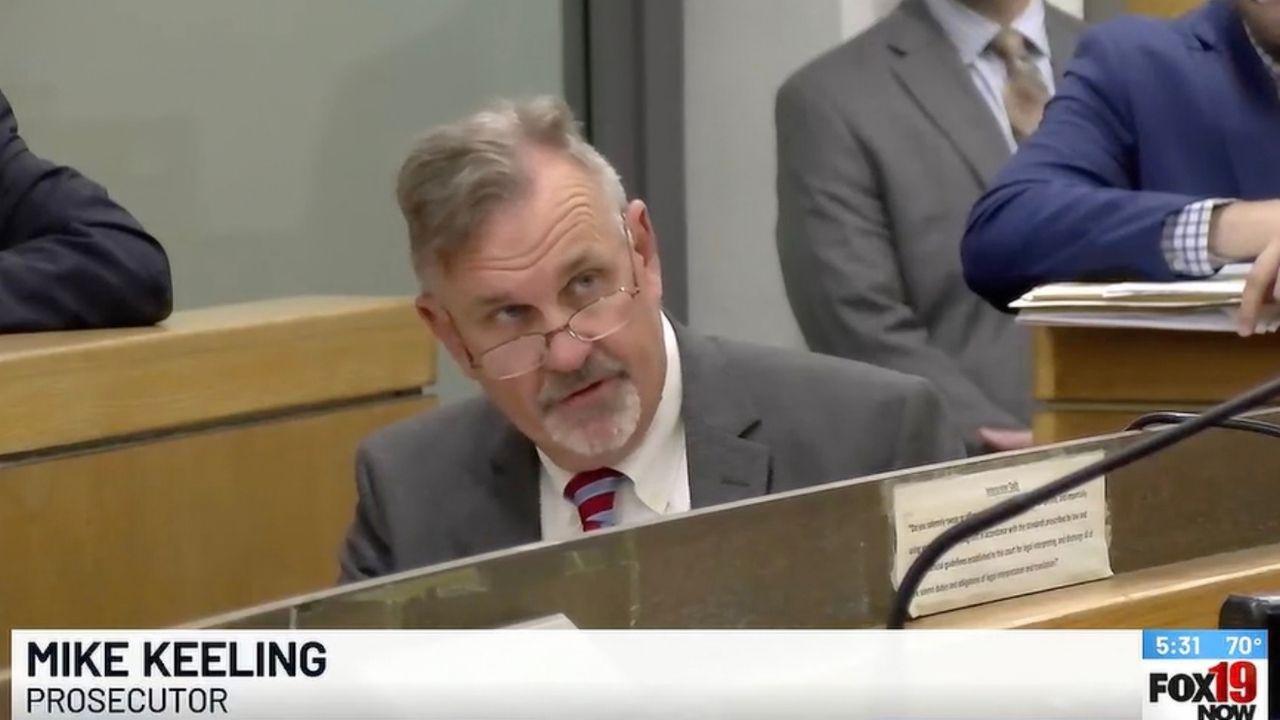 Screenshot of prosecutor Mike Keeling