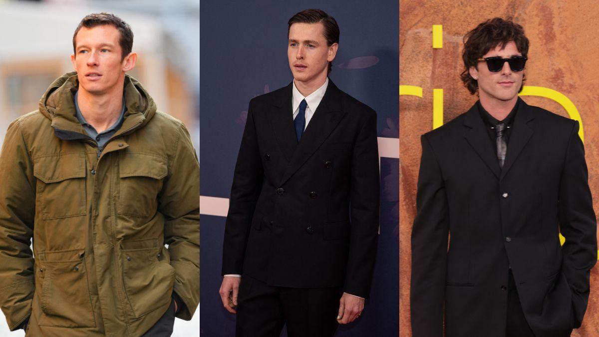 Split photos of Jacob Elordi, Callum Turner and Harris Dickinson