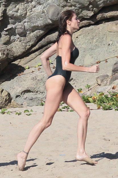 Stephanie Seymour Has A Nip-Slip In A Sexy Swimsuit On The Beach
