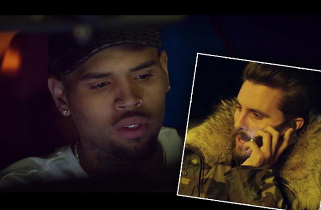 //scott disick chris brown music video cameo pp