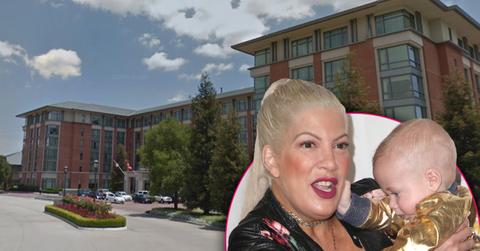 tori spelling son beau injured exposed nails four seasons surveillance footage