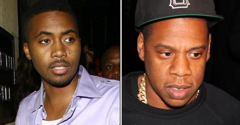 Split photo of Nas, Jay-Z