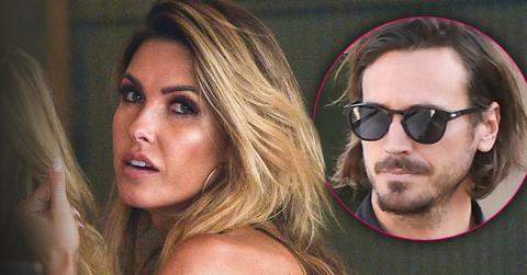 Audrina Patridge Wearing Black and White Off the Shoulder Top, Inset Ex Husband Corey Bohan Wearing Sunglasses