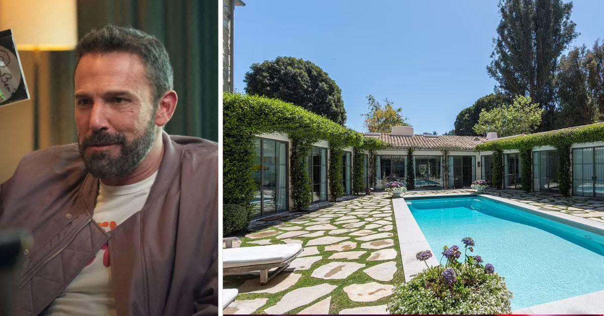 Composite photo of Ben Affleck and his new mansion