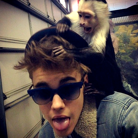 Bieber and his monkey