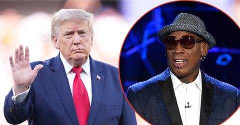 Split image of Donald Trump and Dennis Rodman
