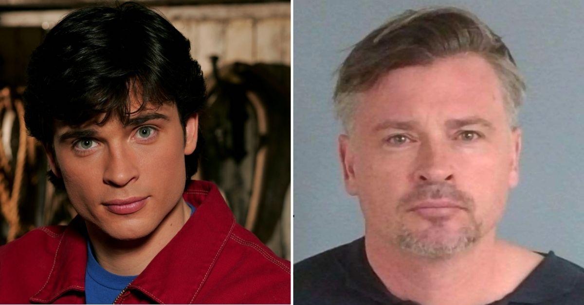 Split photo of Tom Welling, mugshot