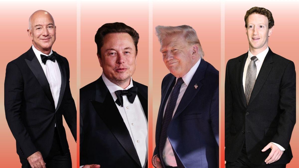 Photo of Jeff Bezos, Elon Musk,Mark Zuckerberg and Donald Trump