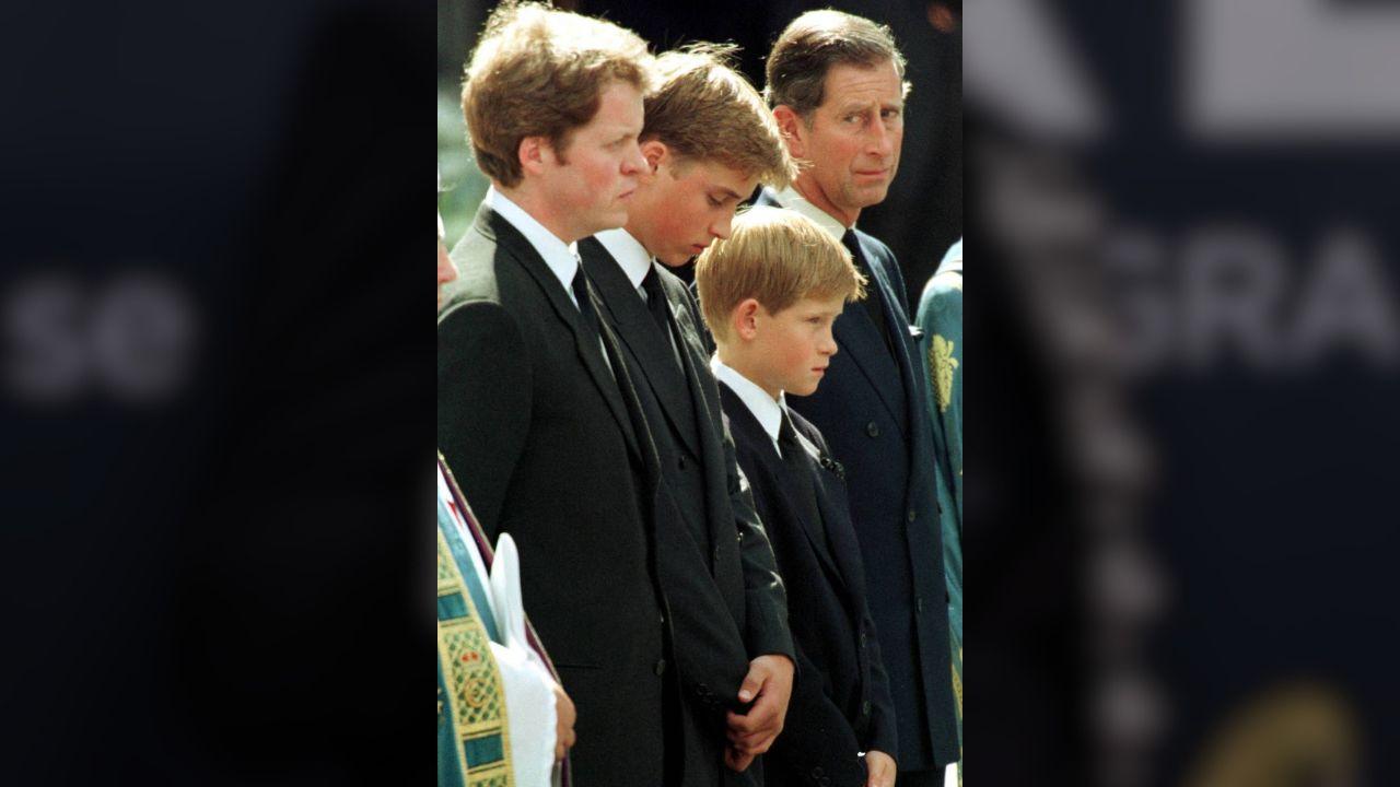 picture of king charles, earl spencer, prince william and prince harry