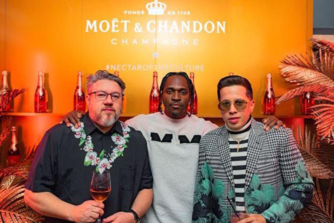 Jonathan Mannion, Pusha T and De La Ghetto celebrate the launch of Nectar of the Culture