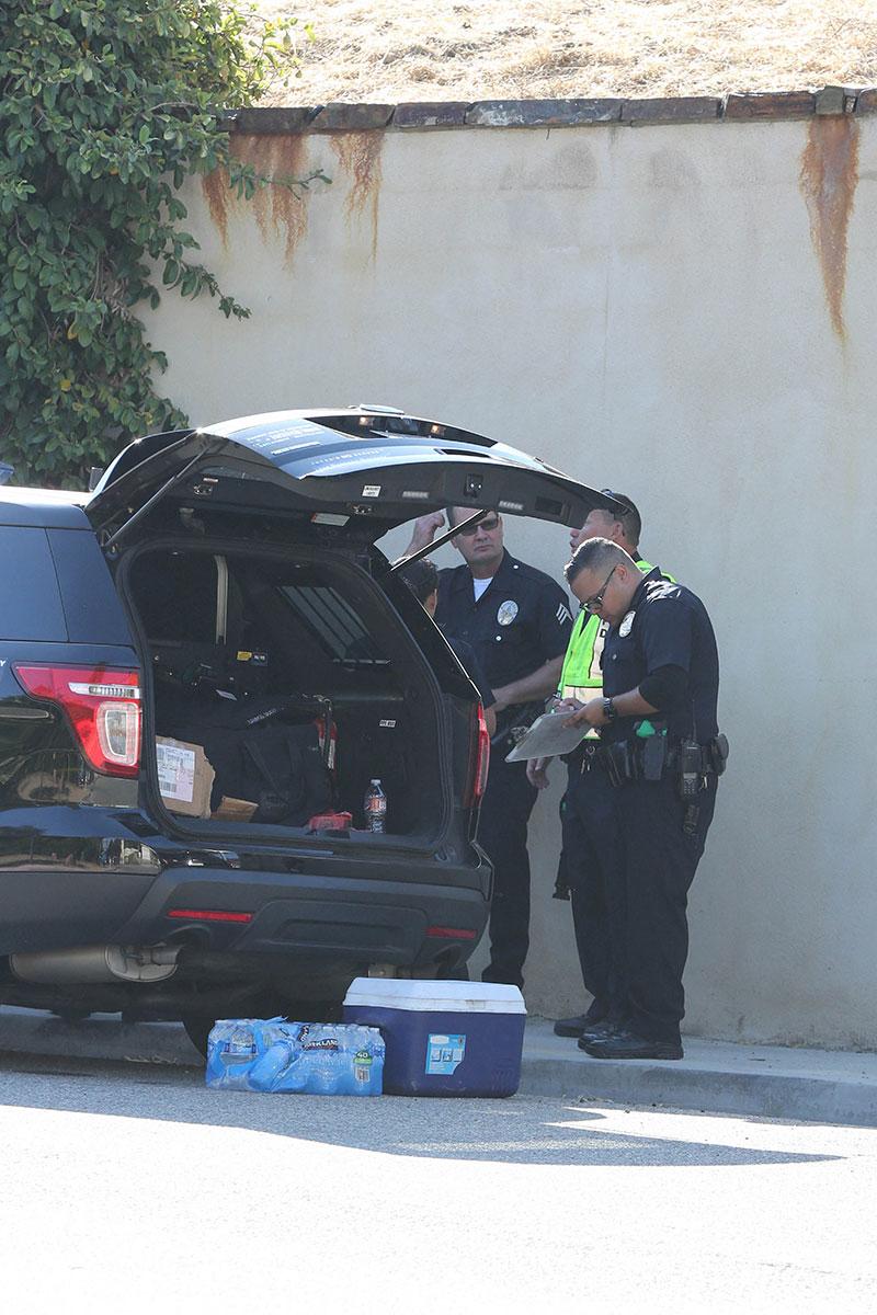 chris brown gun cops standoff tarzana