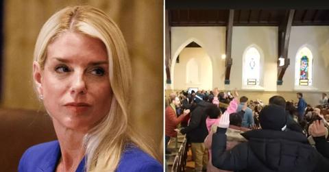 pam bondi and church protesters