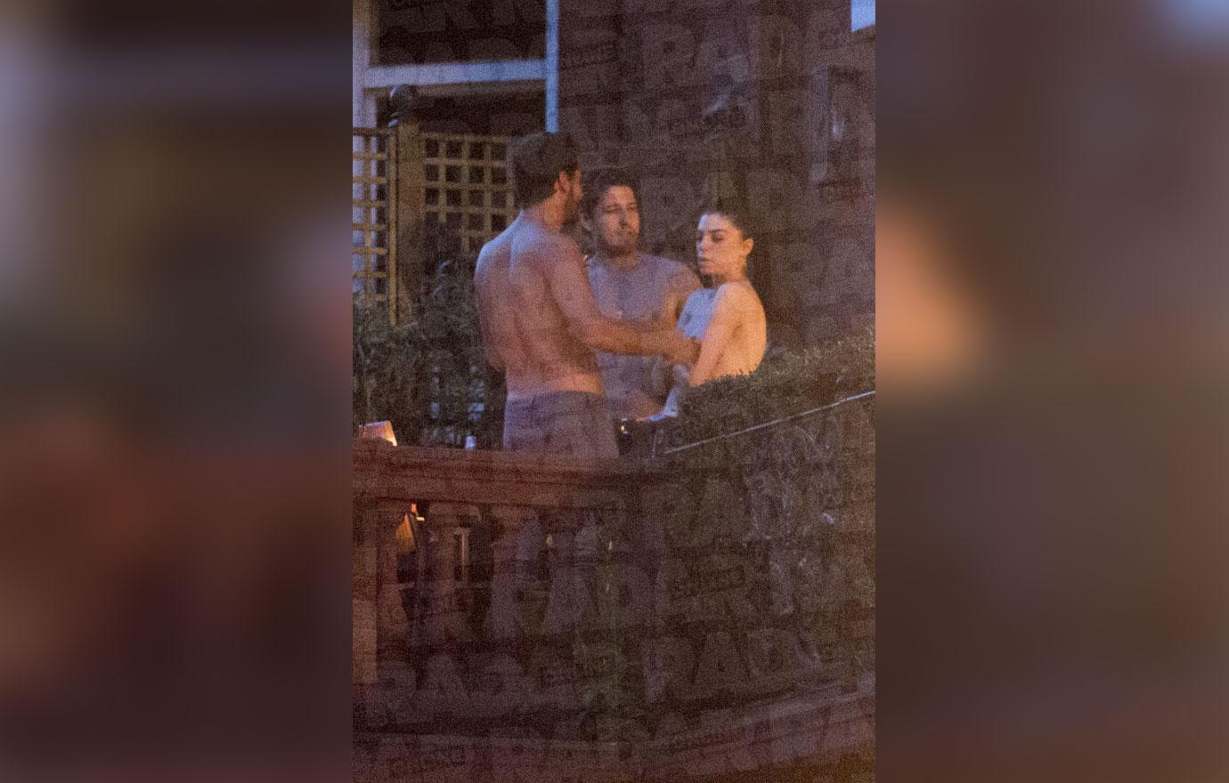 Scott Disick Shirtless Woman Topless Balcony London