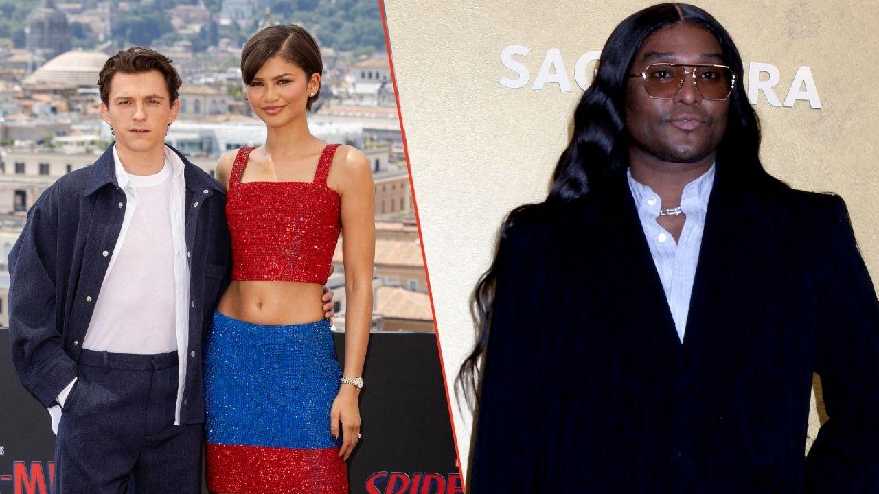 Split photos of Tom Holland, Zendaya and Law Roach