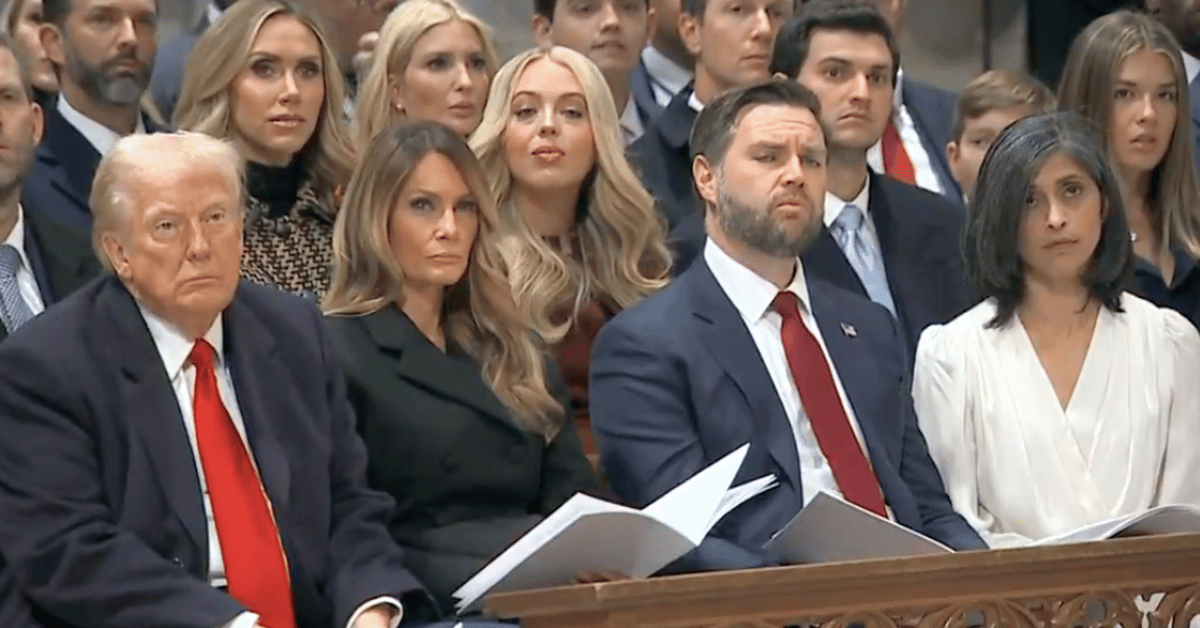 donald trump stares down bishop at post inaugural prayer service